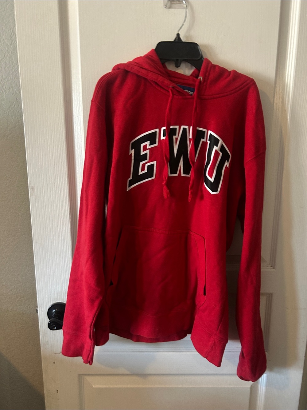 Red EWU Hooded Pullover Sweatshirt